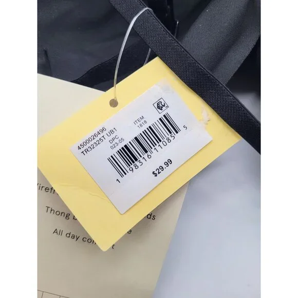 True & Co SZ Small Black V Neck Soft Lace Racerback Bodysuit Thong Wire Free - Picture 5 of 8